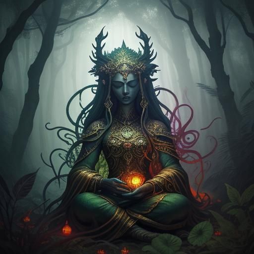 Mystical Forest: Surrealist Female Figure