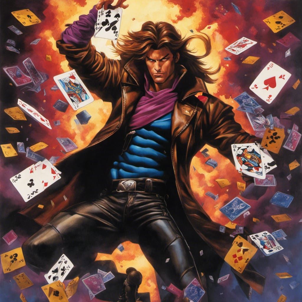 Gambit from X-Men: Dramatic Animated Series Painting