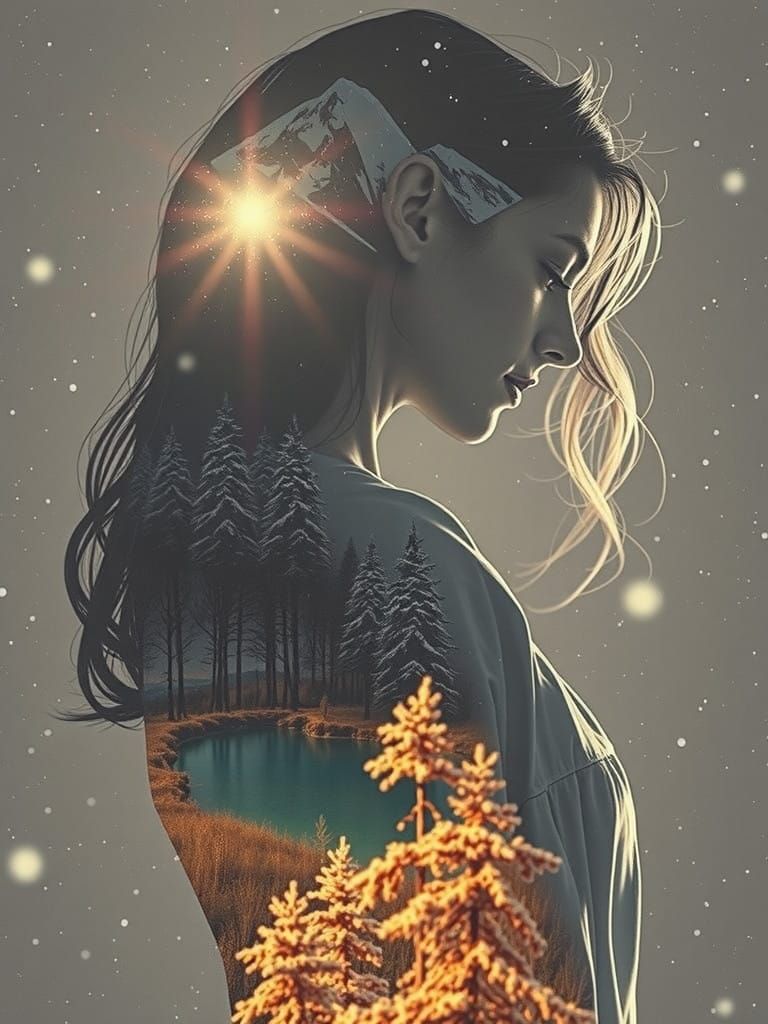 Nordic Winter Goddess in Sweden's Snowy Landscapes