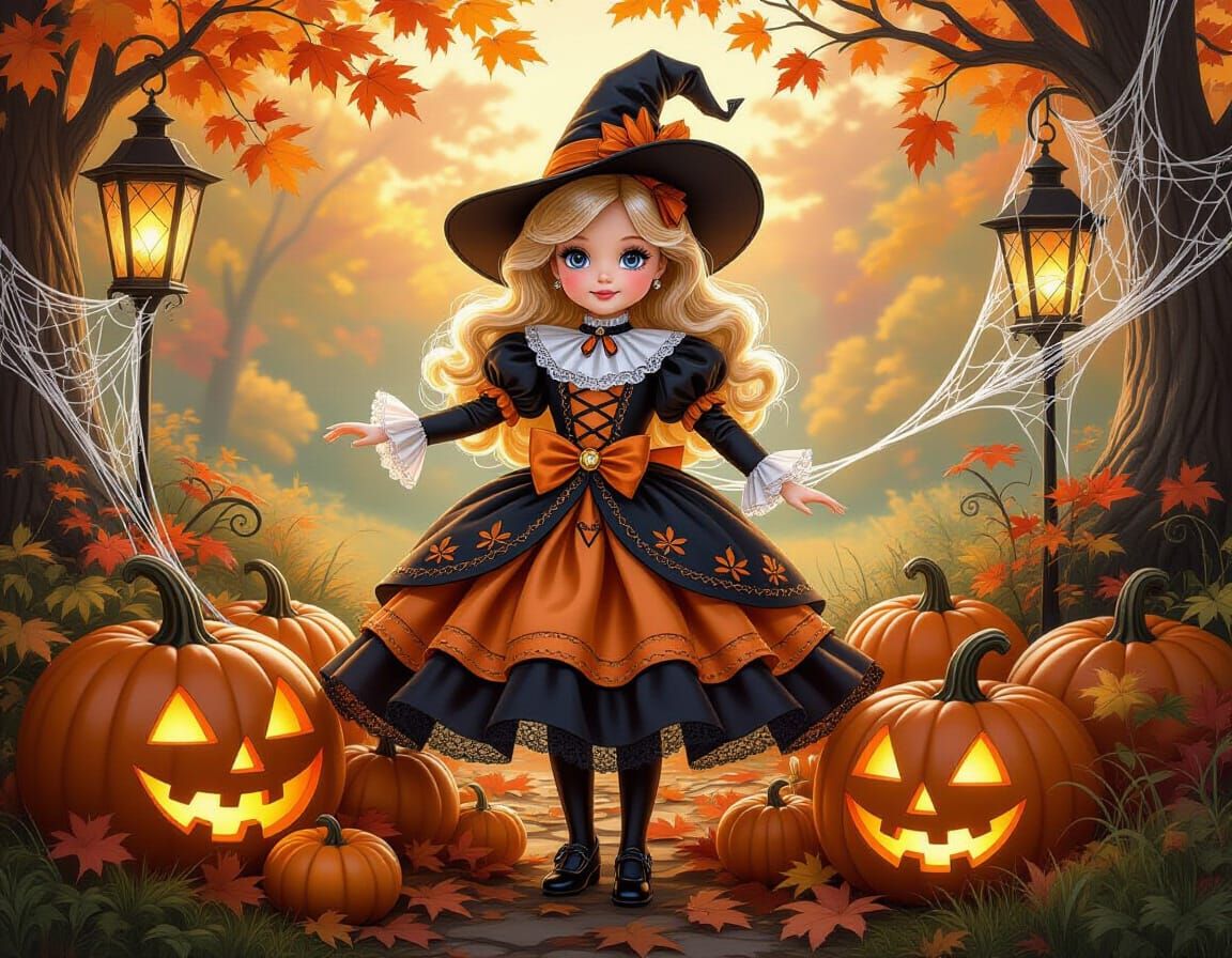 Victorian Girl Barbie in Anime Halloween Style