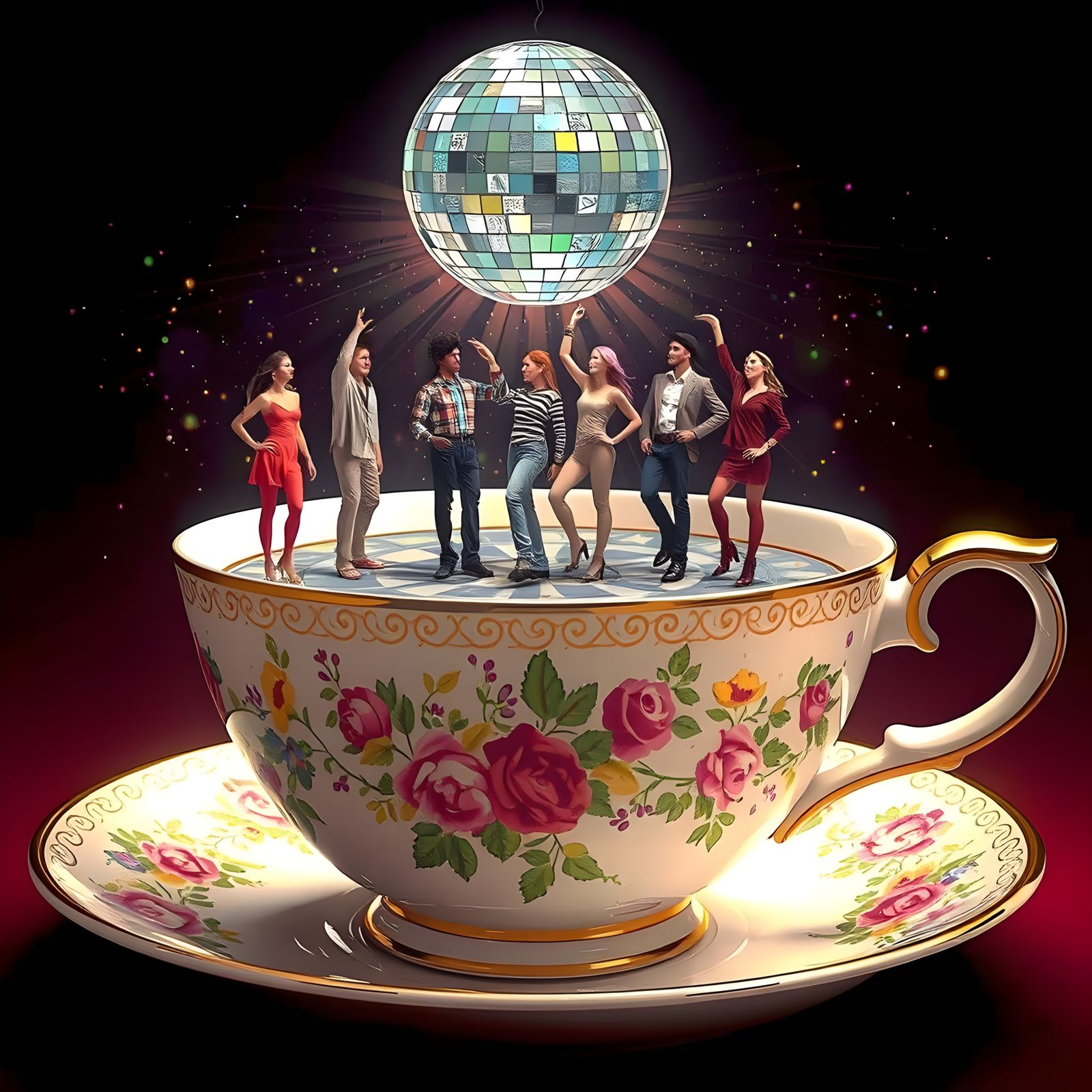 Miniature Disco Party in a Teacup