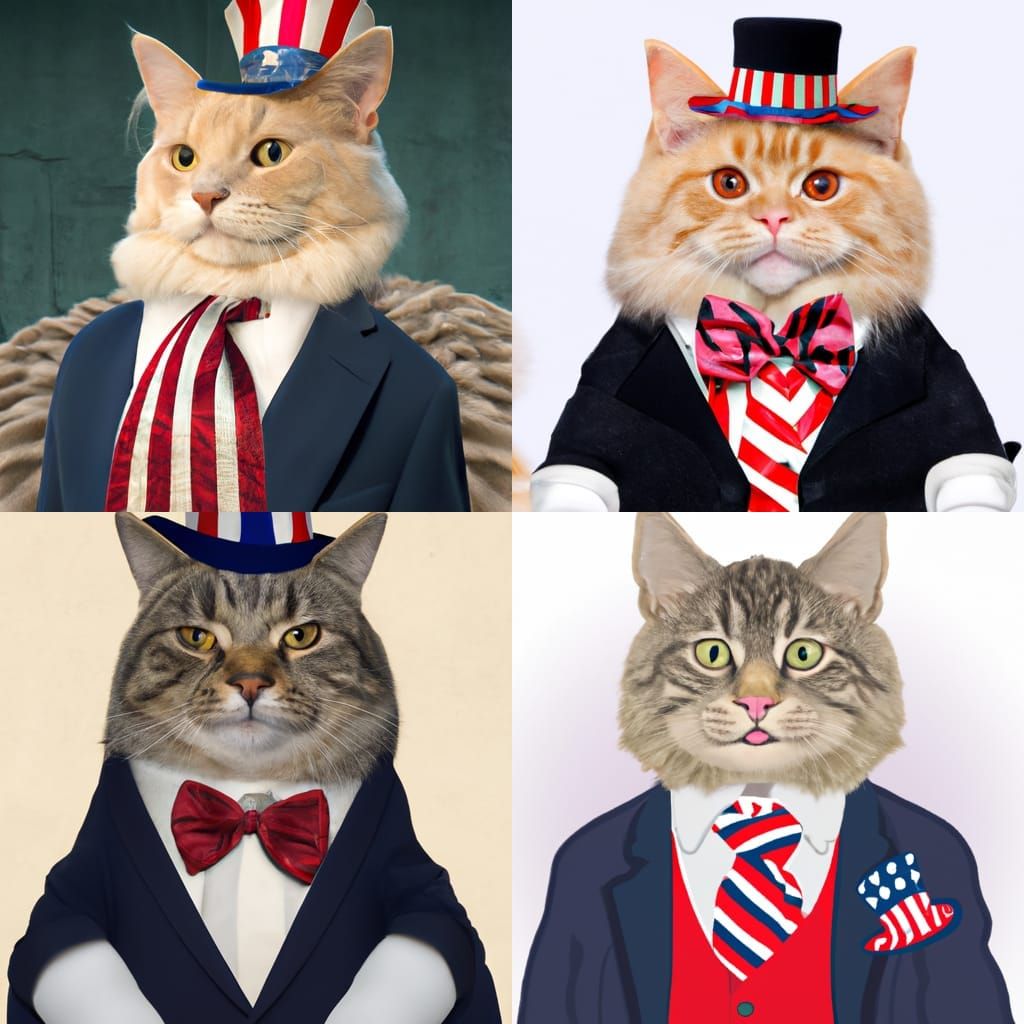 Gentleman Cat Poses as US President