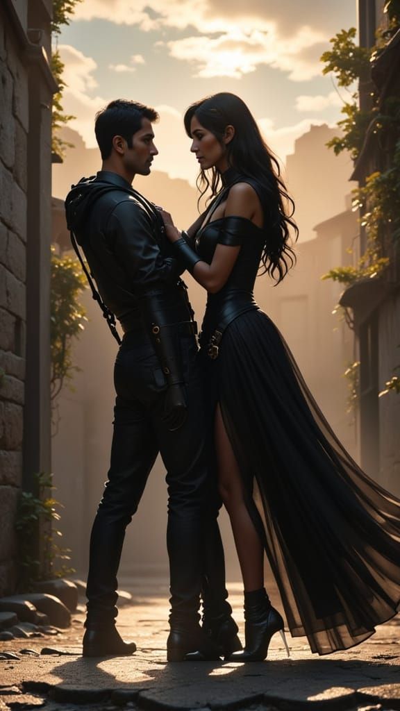 Superheroine Rescue in Collapsing City Street