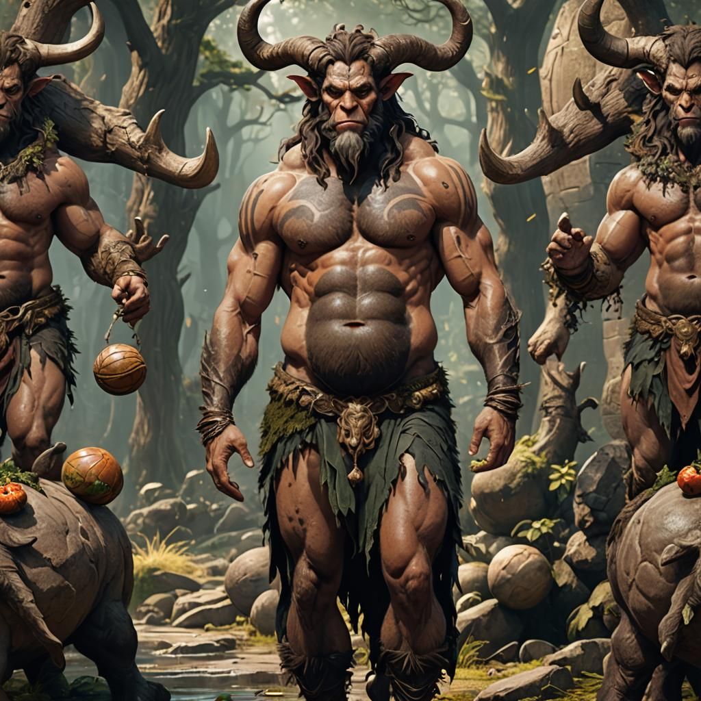 Male Satyr with Bloated Belly, Fantasy Concept Art