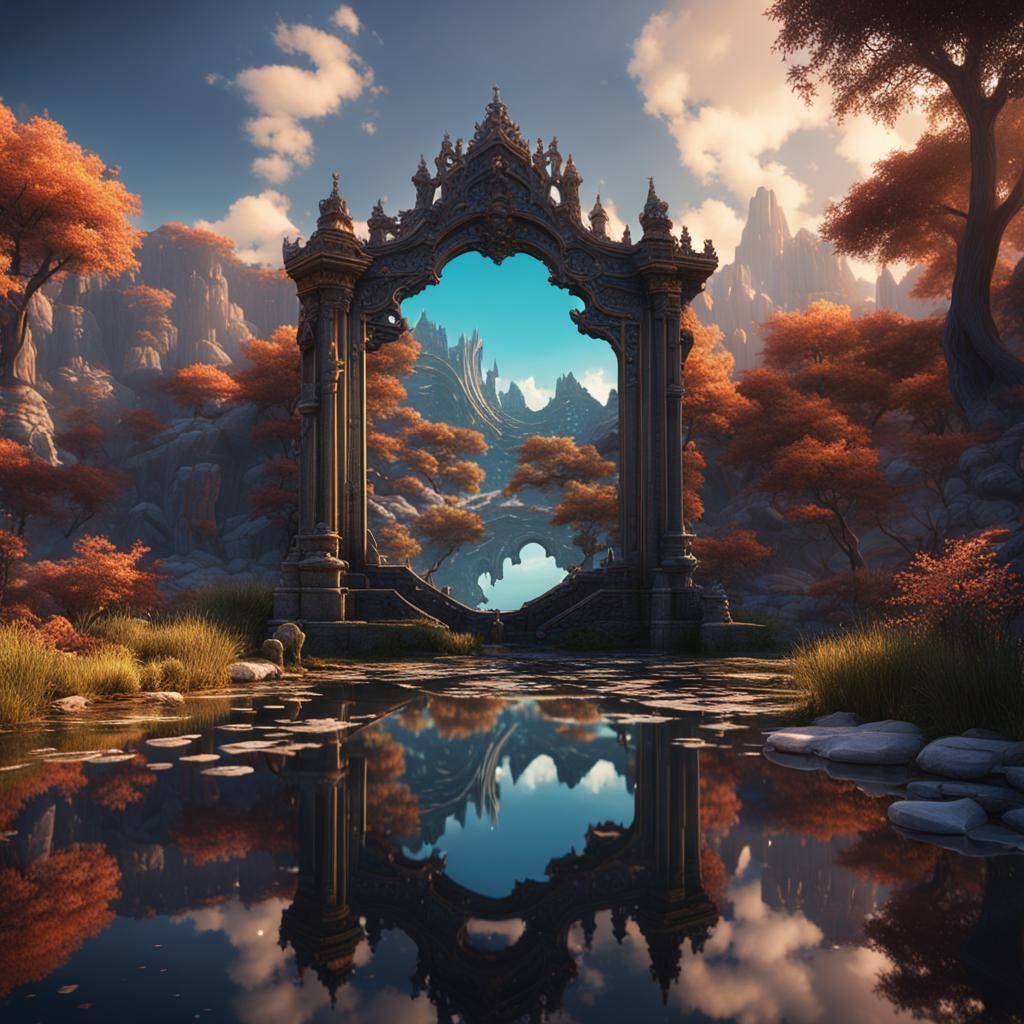 Surreal Reflections in Reflections: Detailed Matte Painting