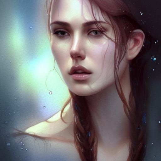 Sci-Fi Character Portrait in Watercolor Style