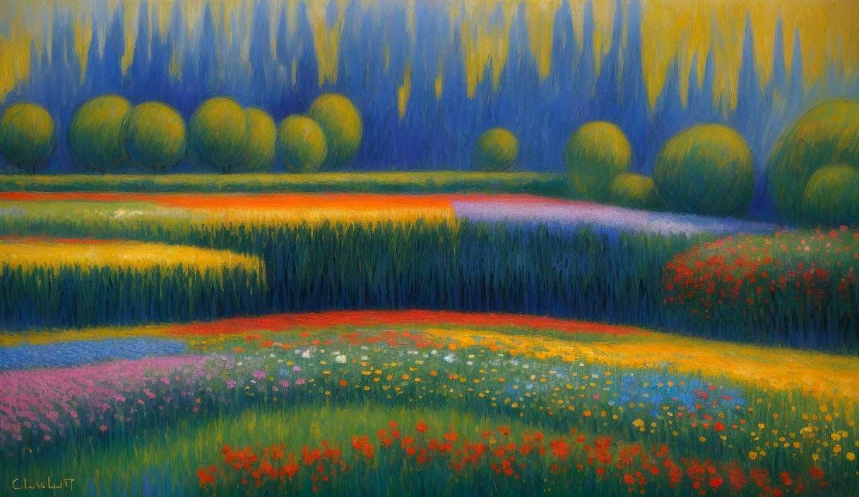 Provencal Market Florist Stall in Impressionist Style