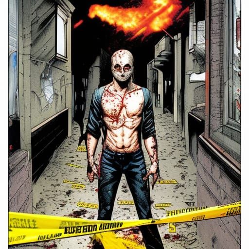 Sinister Crime Scene: Comic Book Art Print