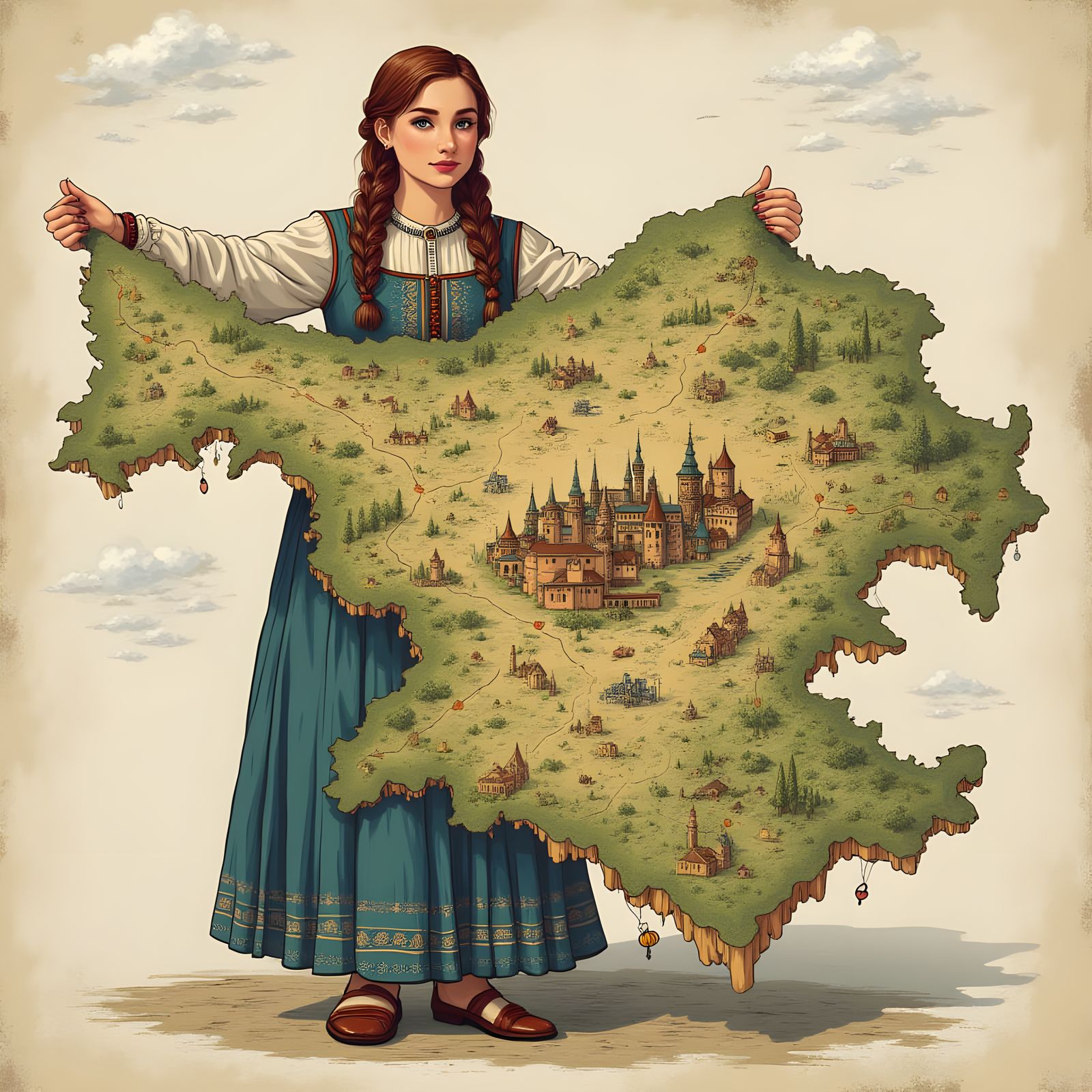 Moldova Map with Glodeni as Capital