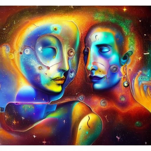 Psychedelic Android Guru Intelligence Sharing: Surreal Oil P...