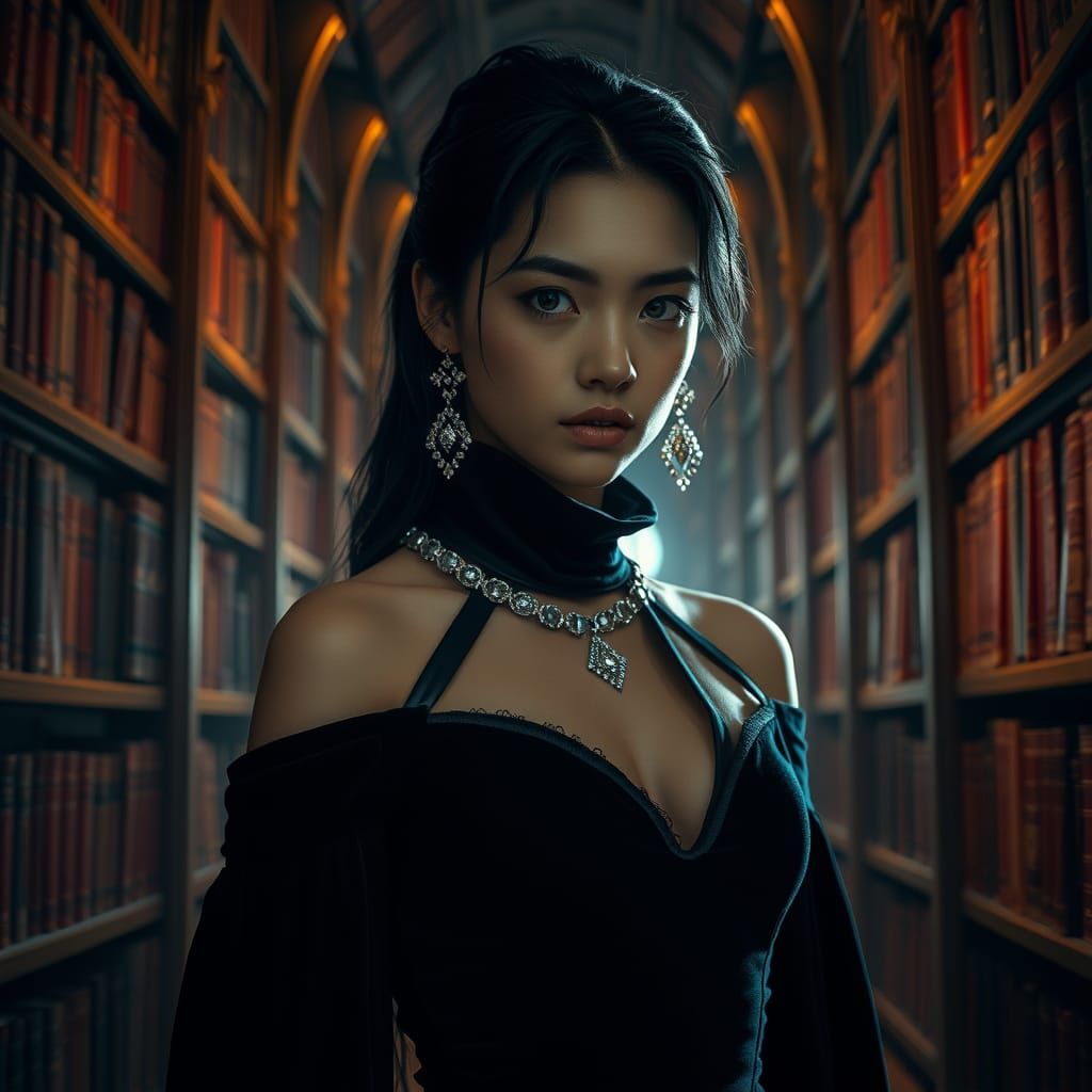 Cinematic Portrait of a Young Asian Wizardess