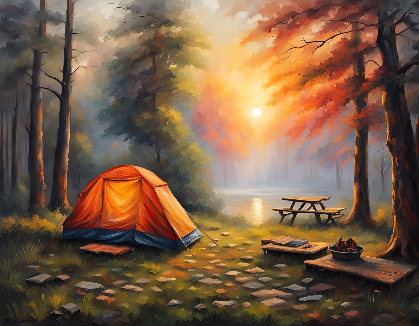 Sunset Campsite in Ethereal Kashmir Forest