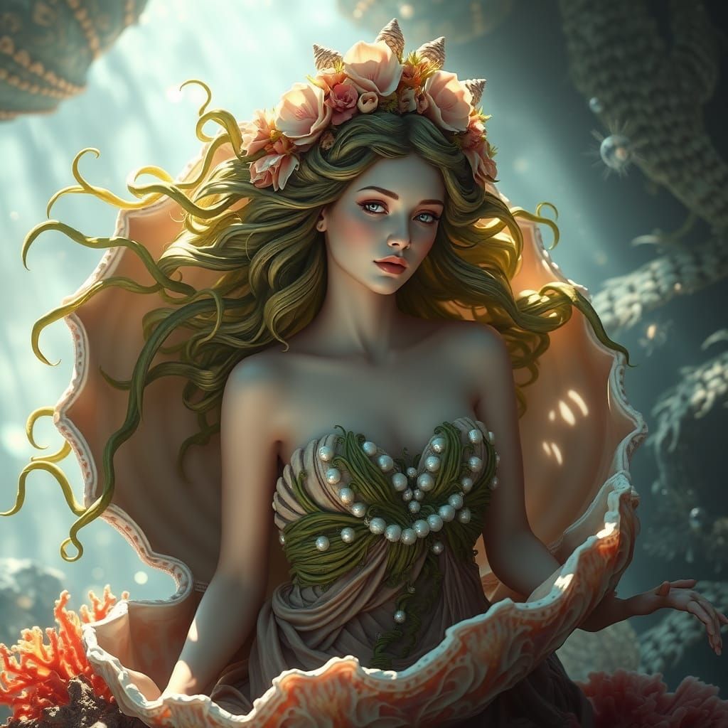 Sea Goddess Emerges in Hyperdetailed Digital Art