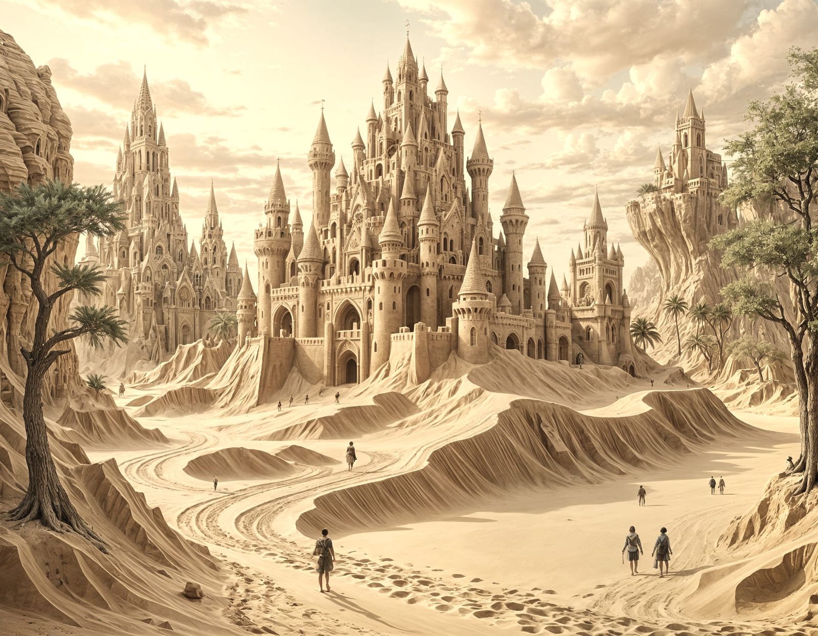 Spectacular Sand City with Sand Castle