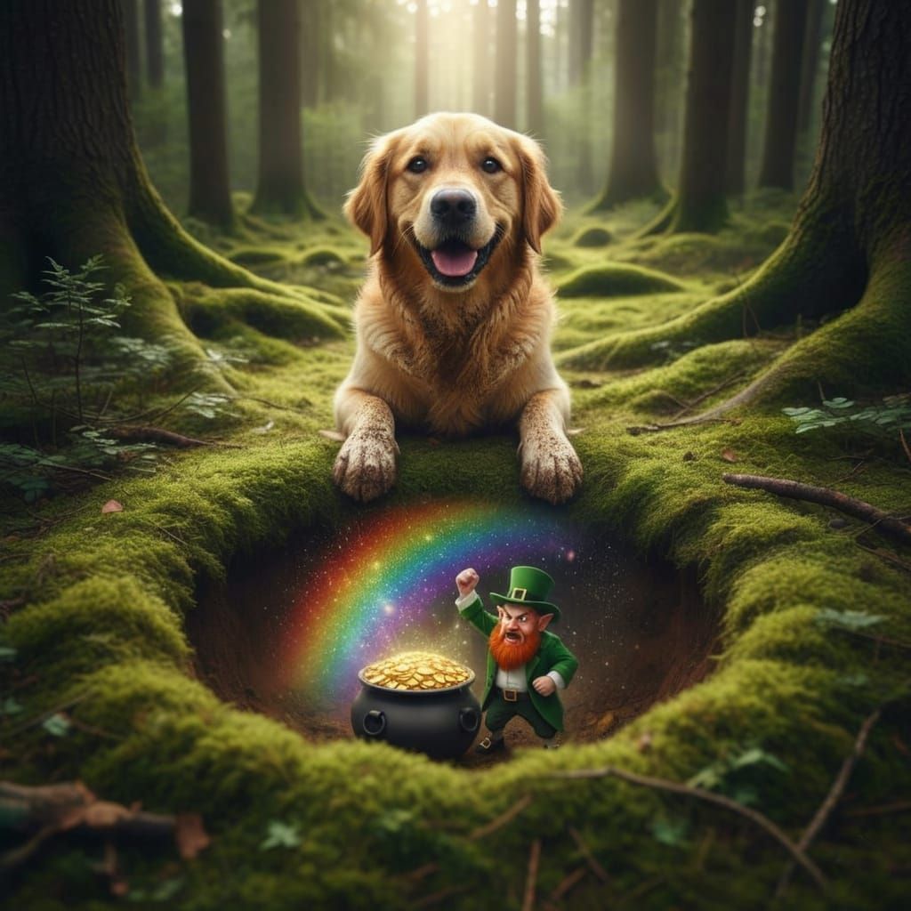 AI Image of a Dog's Discovery in a Normal Setting