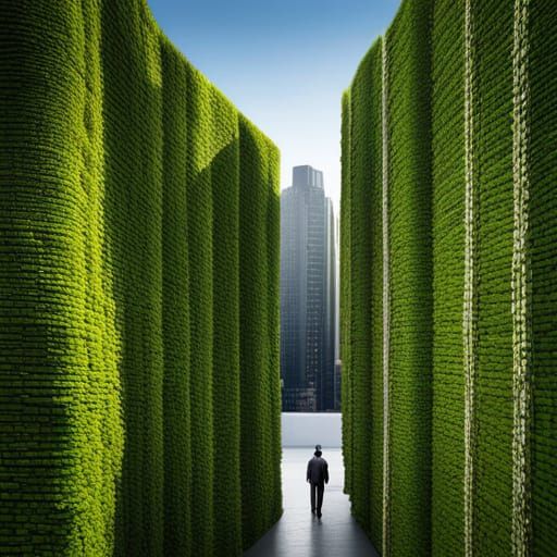 Lush Green Cityscape Dominated by Nature
