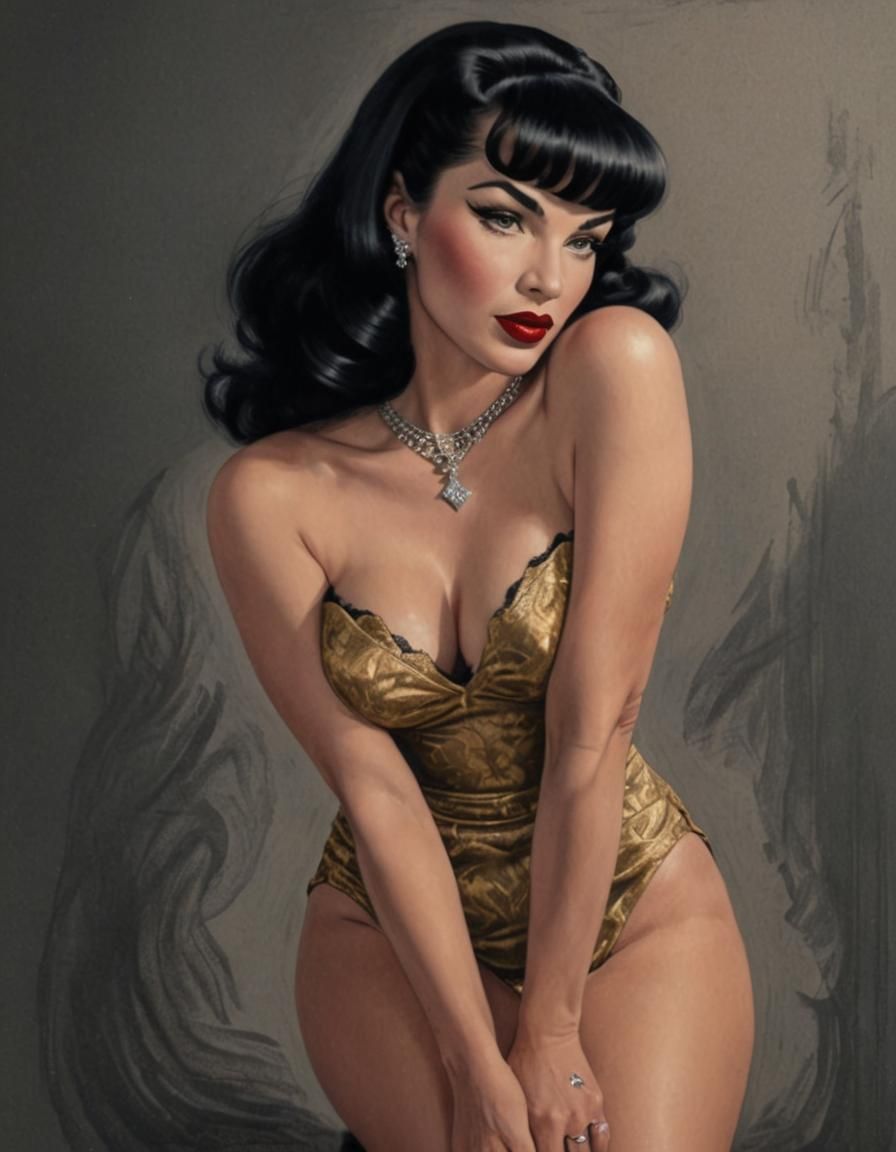 Glamorous 50's Pin-Up Girl in Graphite