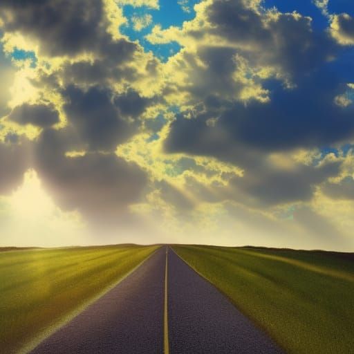 Ethereal Highway to the Sun in Divine Light