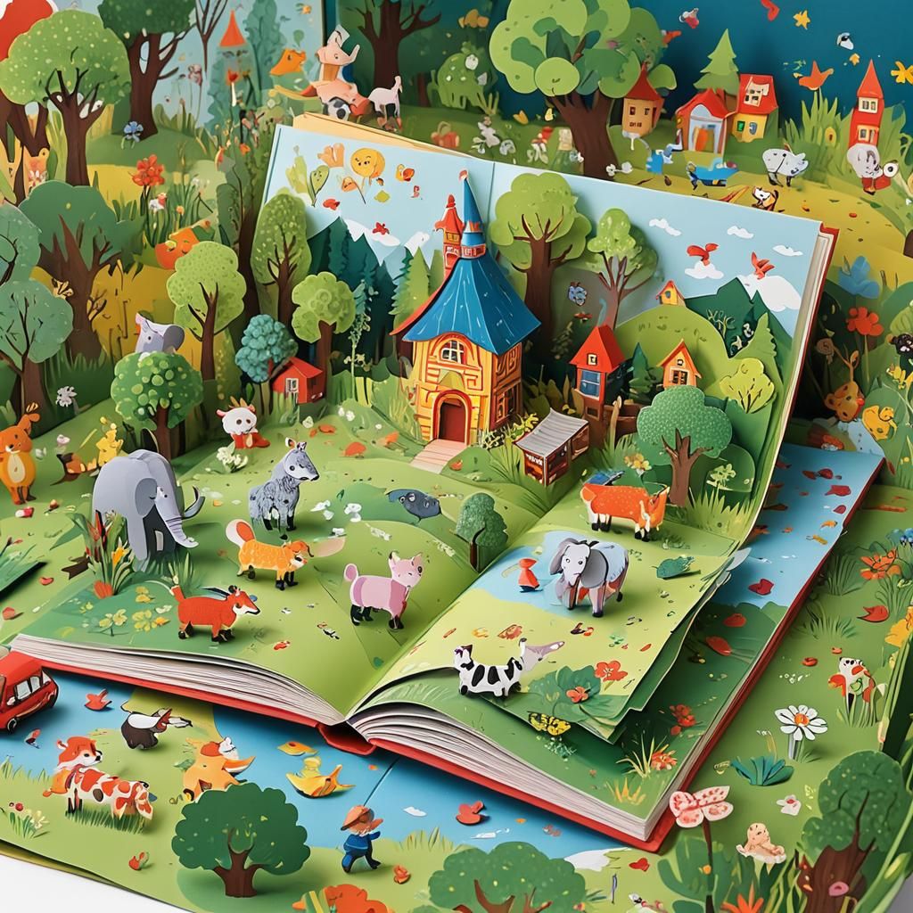 Charming Children's Pop-Up Book Illustration