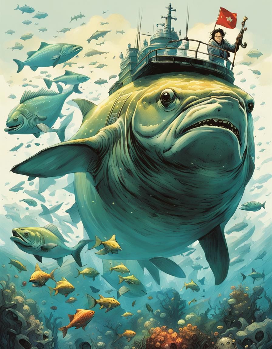 Surreal Fish Doctor Inspired by Shinkawa and Simonetti