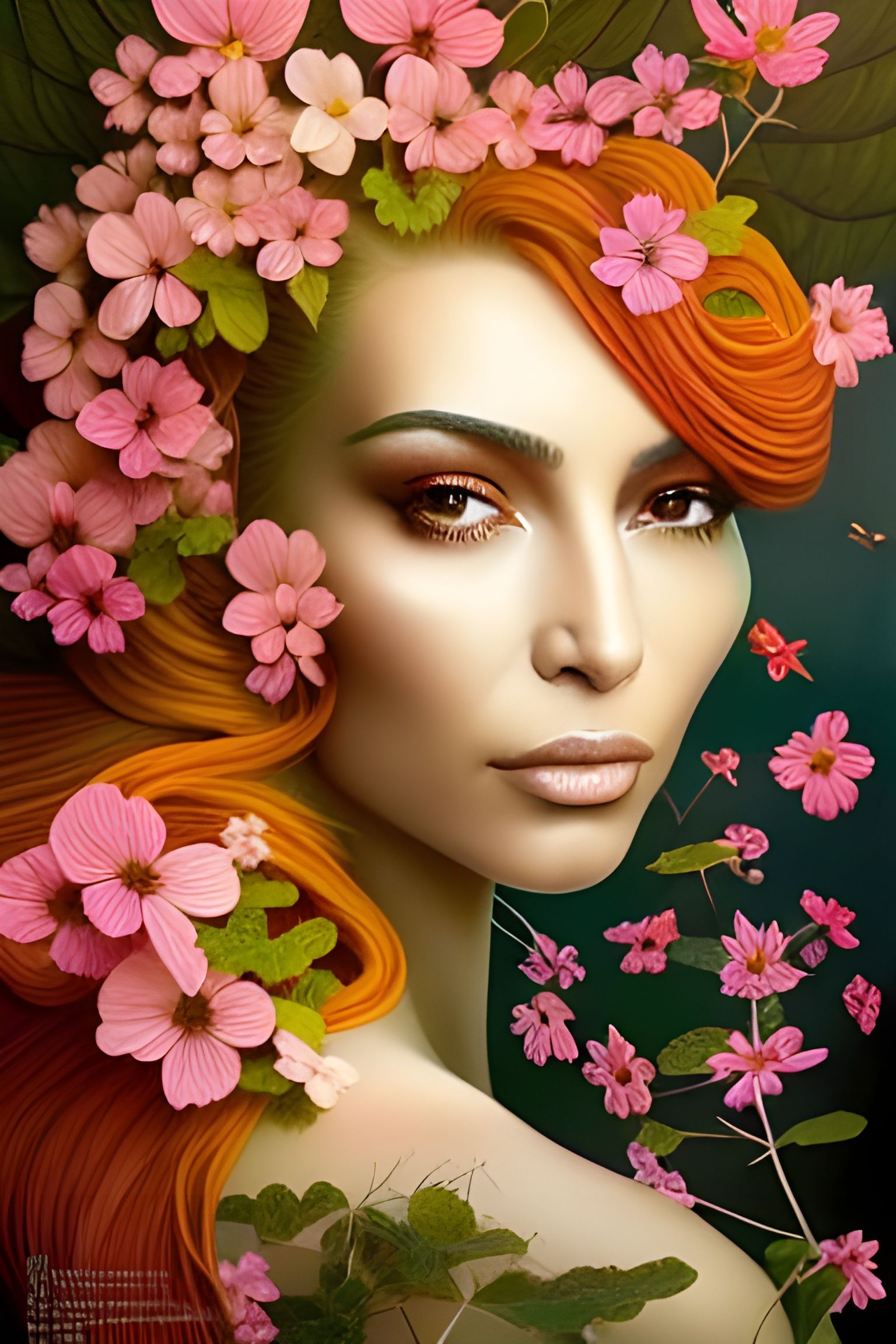 Kim Kardashian in a Naoto Hattori Inspired Blossom Tree