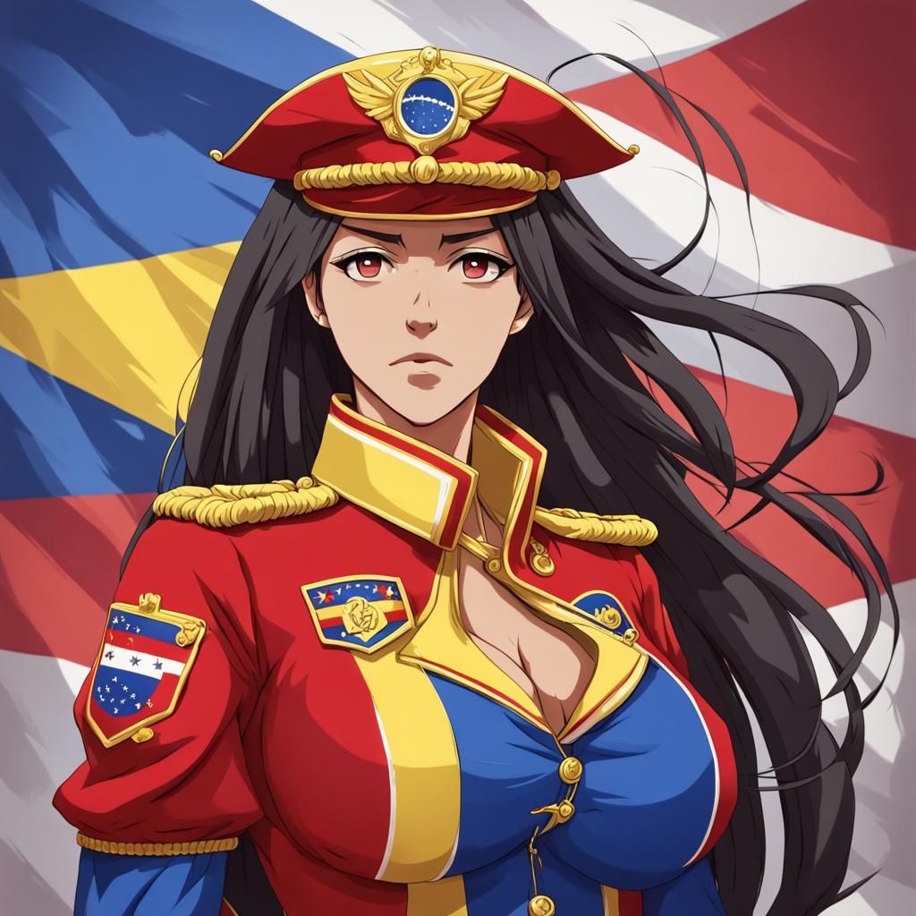 Venezuela Personified in Anime Key Visual Style