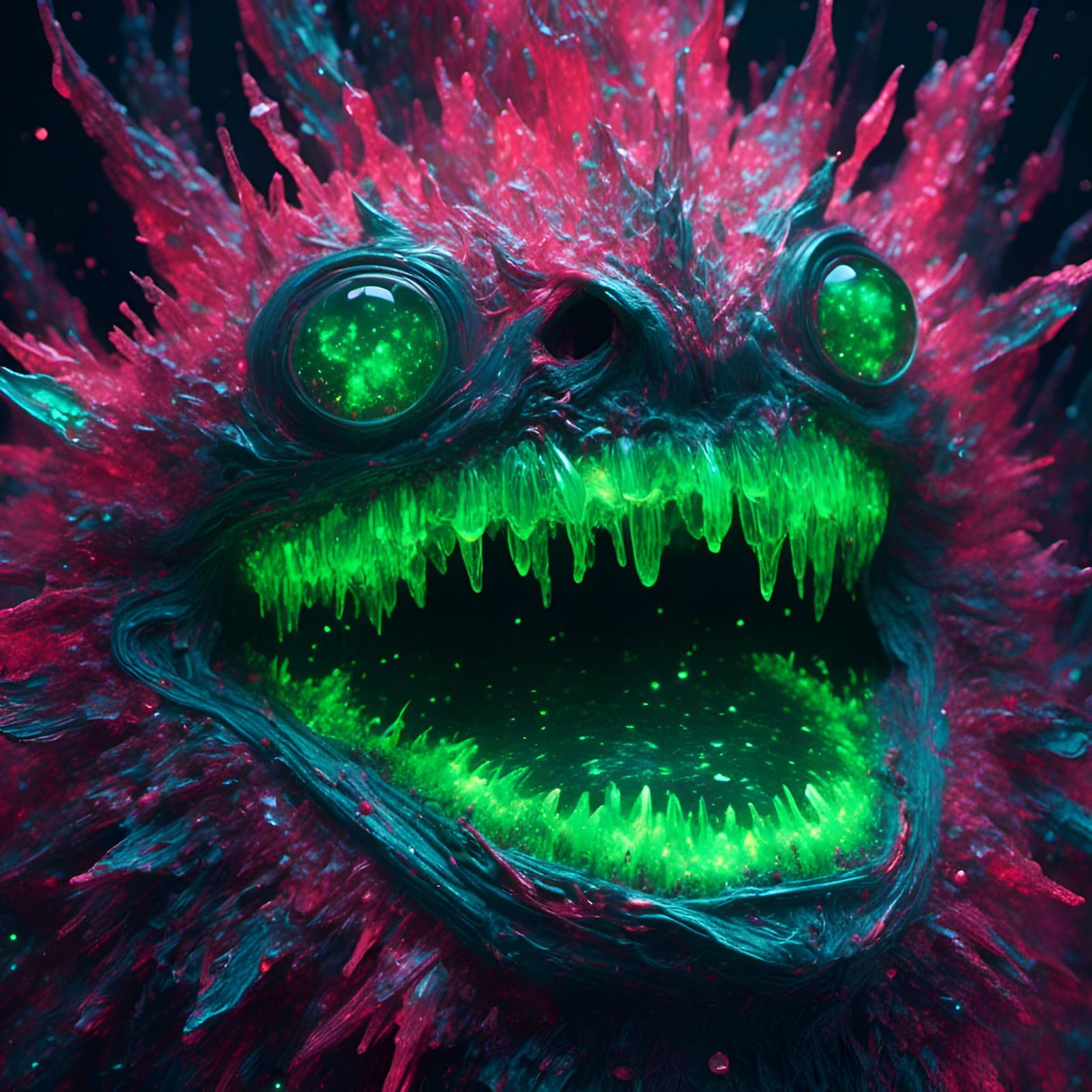 Hyperrealistic Methamphetamine Image in Blacklight Style