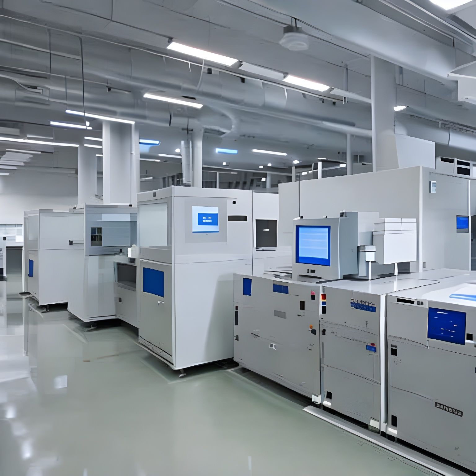 Advanced Semiconductor Fabrication Cleanroom with Equipment