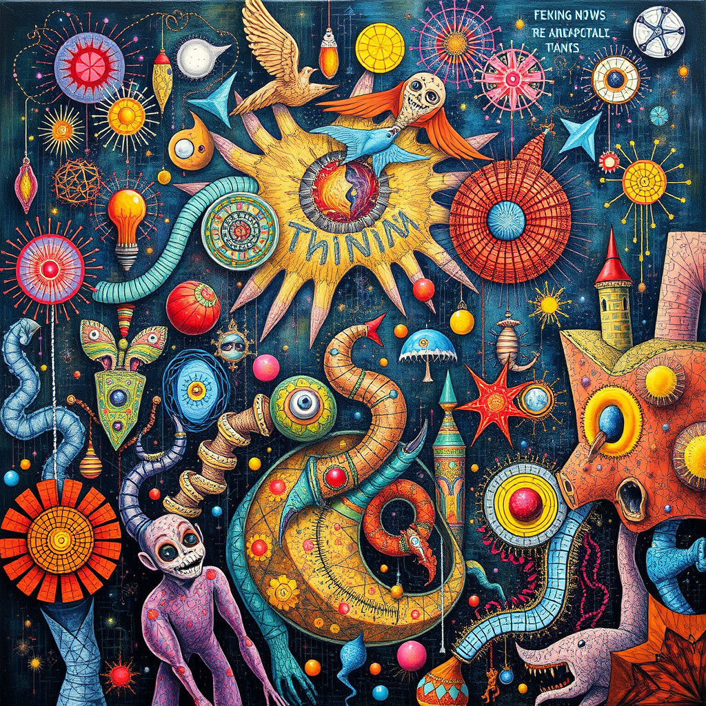 Hypercomplex Surrealism Art in Mixed Media Style