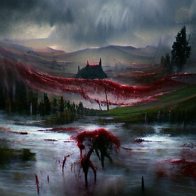 Landscape with blood rain