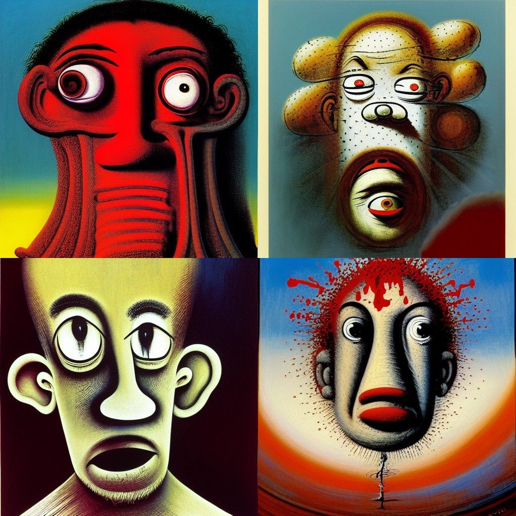 Grotesque Face of God Painting