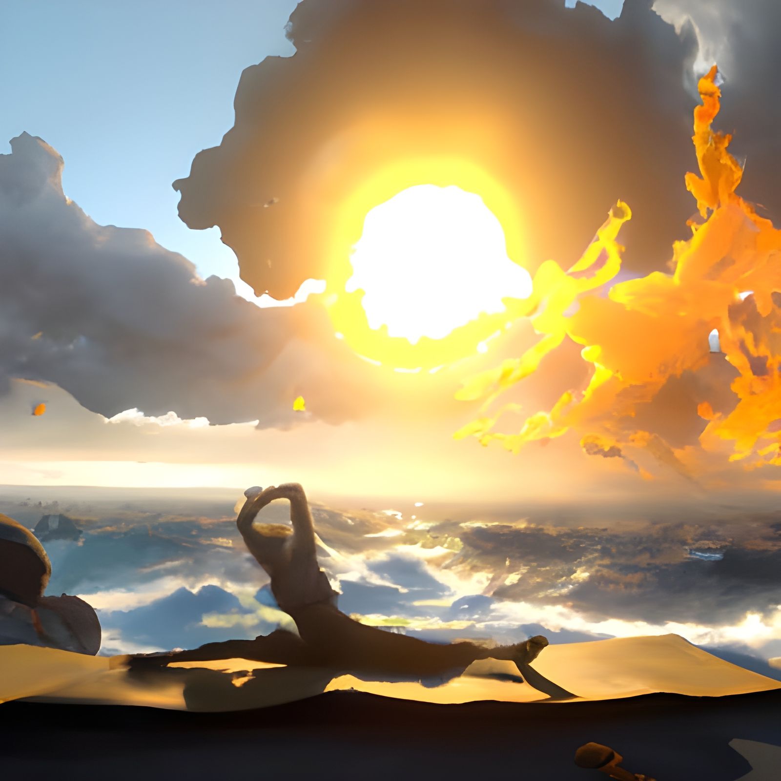 Ocean Yoga in a Fantastical Matte Painting