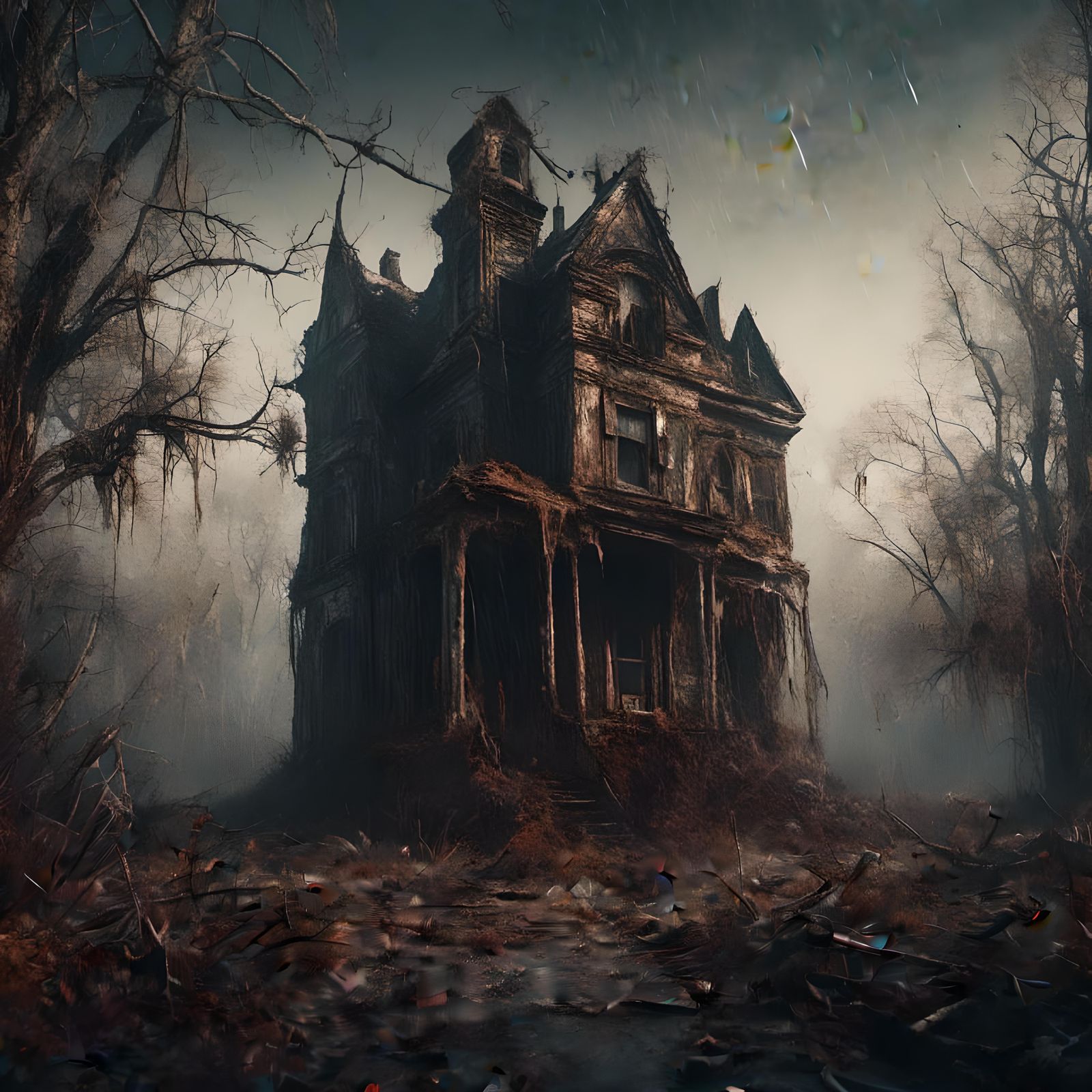 Macabre Horror Story Pop-Up Book Illustration