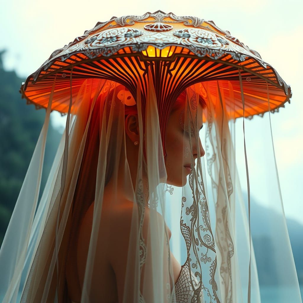 Hyper Surreal Bridal Veil in Vibrant Colors