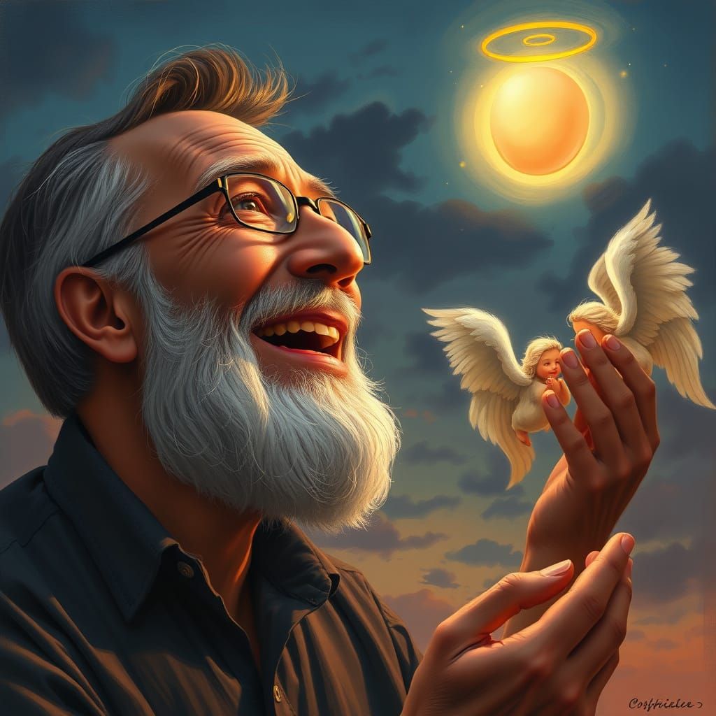 Mature Man Overcome with Emotion as Unborn Baby's Soul Flies...