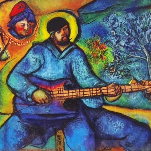 Musician Plays Bass: Renaissance Surrealism