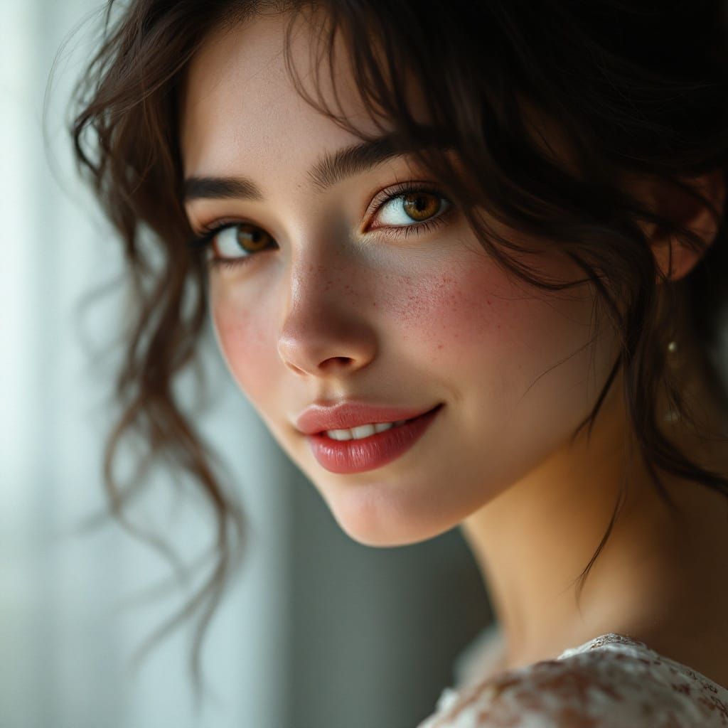 Elegant Young Woman with Soft Smile