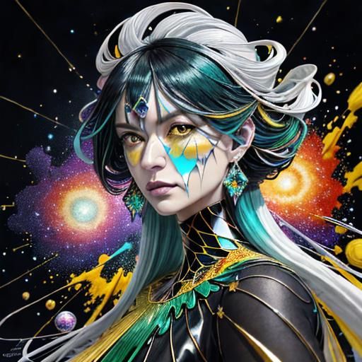 Murano Glass Shards in a Galaxy Vortex