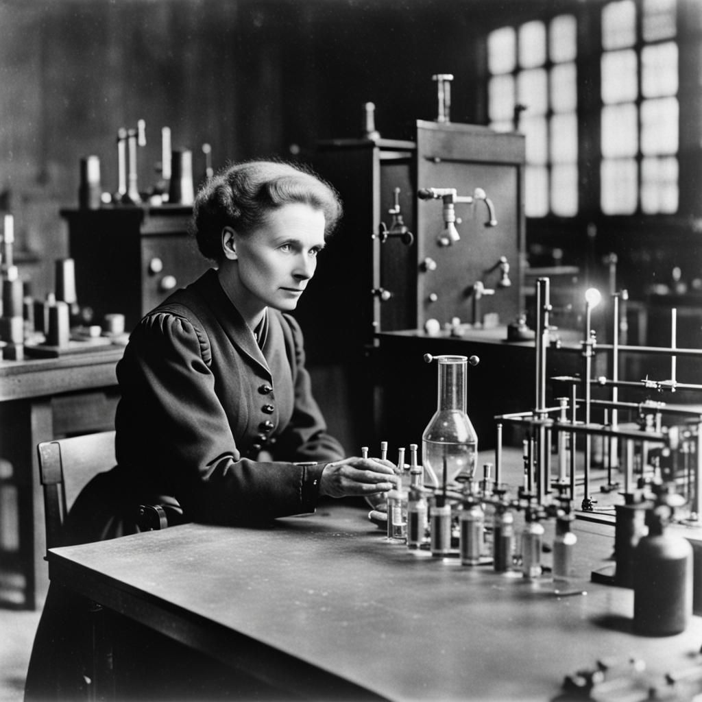 Marie Curie in Her Laboratory, Press Photo