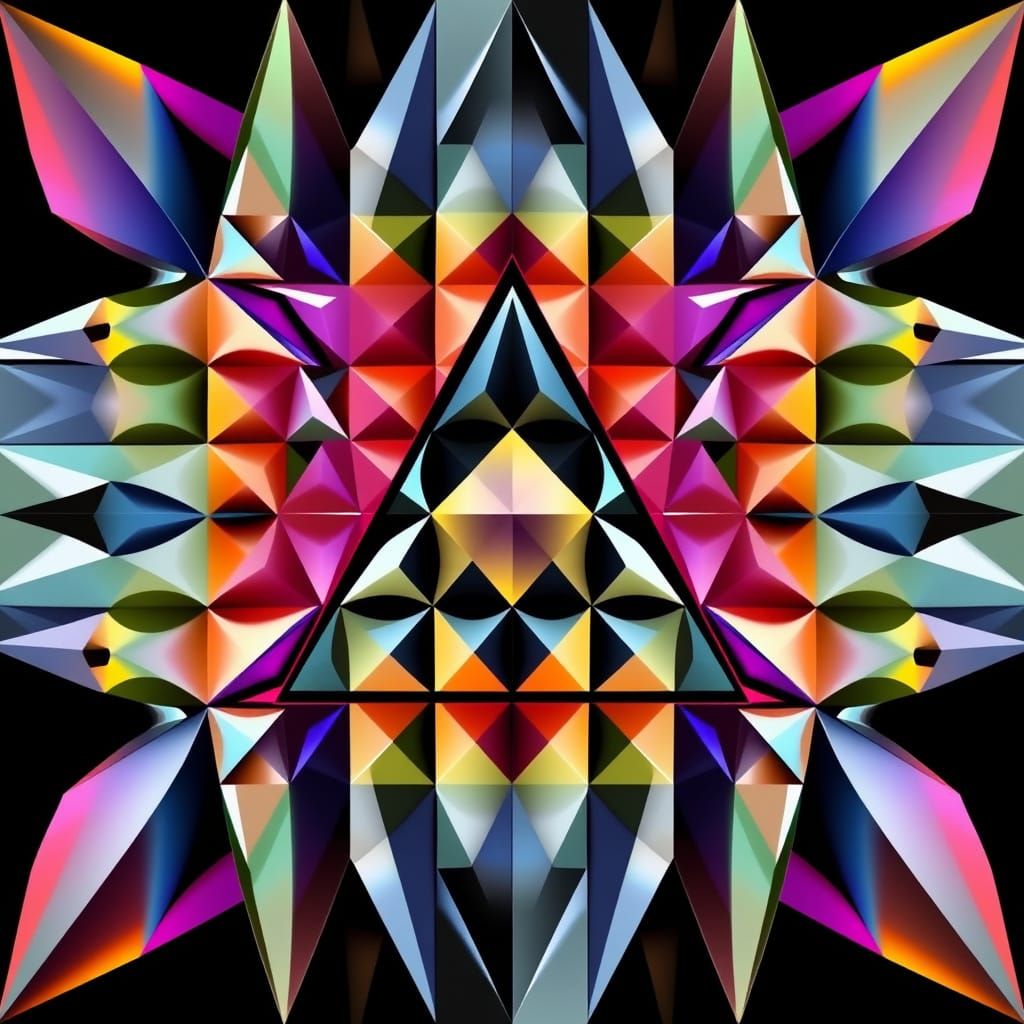 Fractal Crystal Matrix in Geometric Abstraction