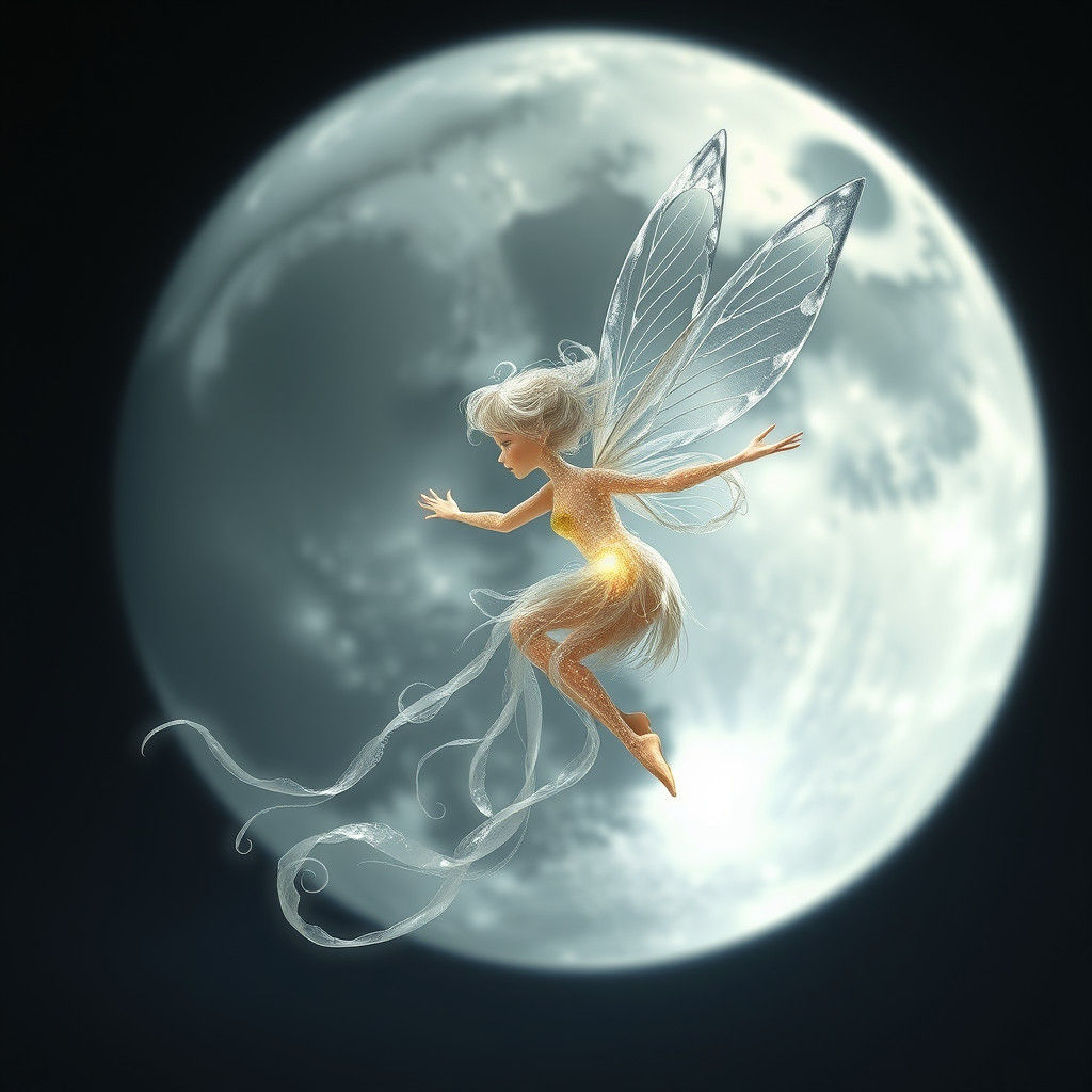 Smoked Flux Tinkerbell Flying Before the Moon