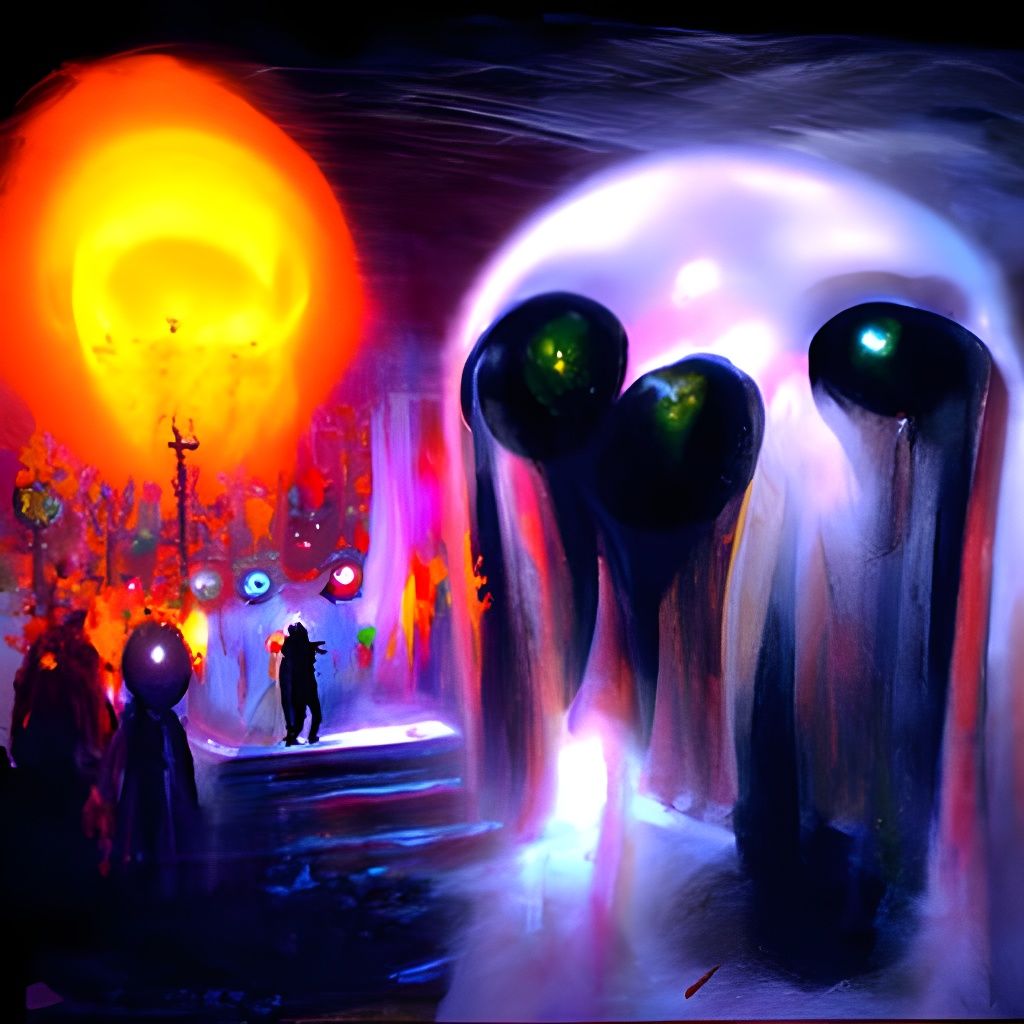 Sci-Fi Impressionistic Landscape with Billion Lights