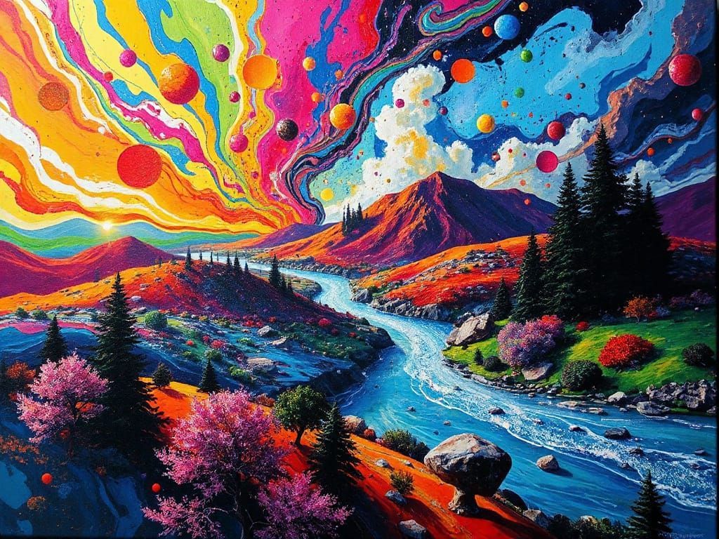 Ethereal Landscape Erupts in Vibrant Colors