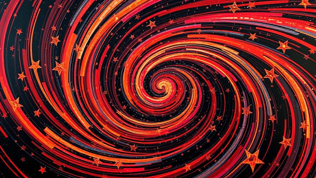 Vibrant Cosmic Whirlpool in Neo-Expressionist Style