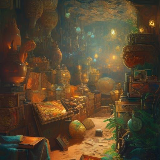 Indiana Jones Treasure Room in Psychedelic Style