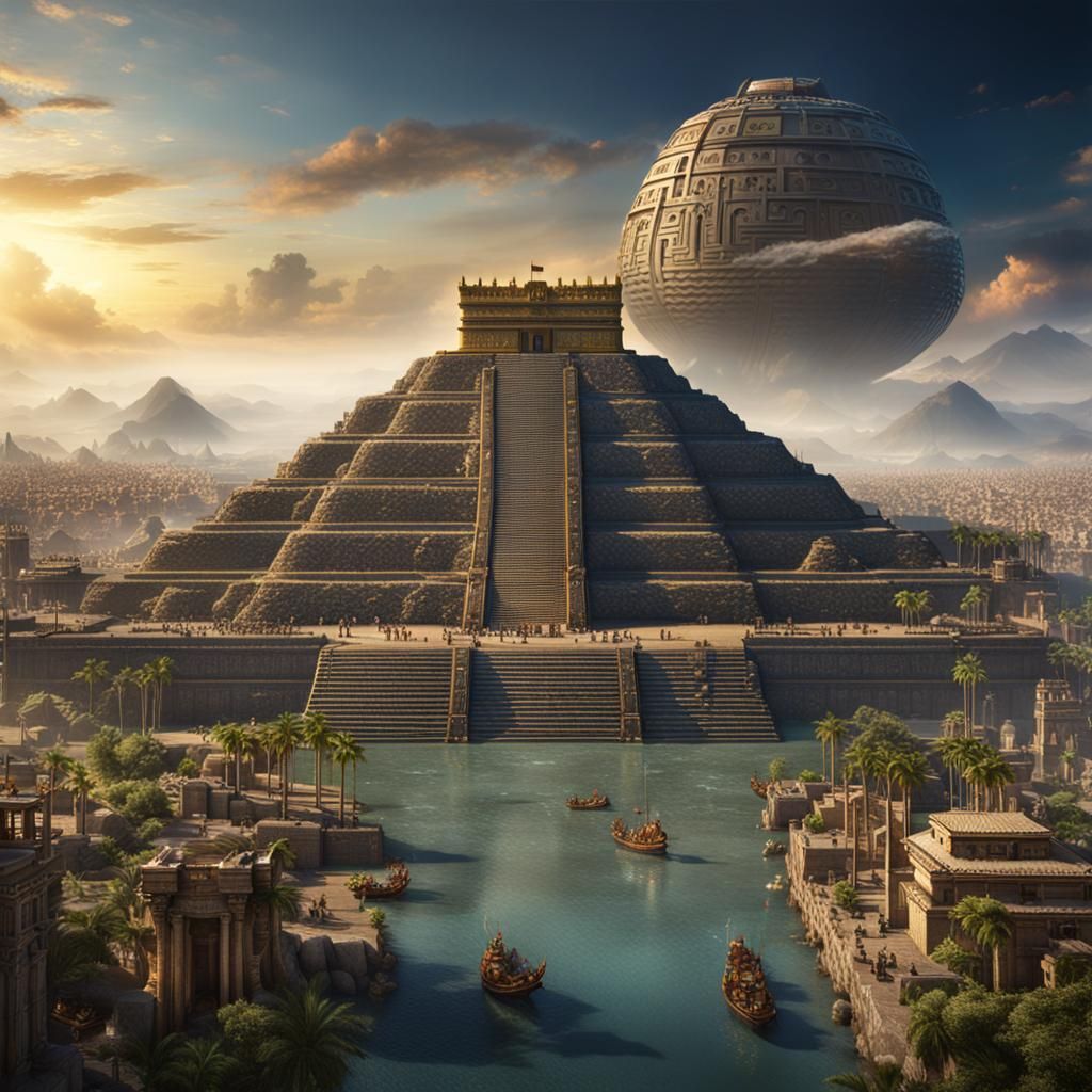 Tenochtitlan at its Height: Detailed Matte Painting