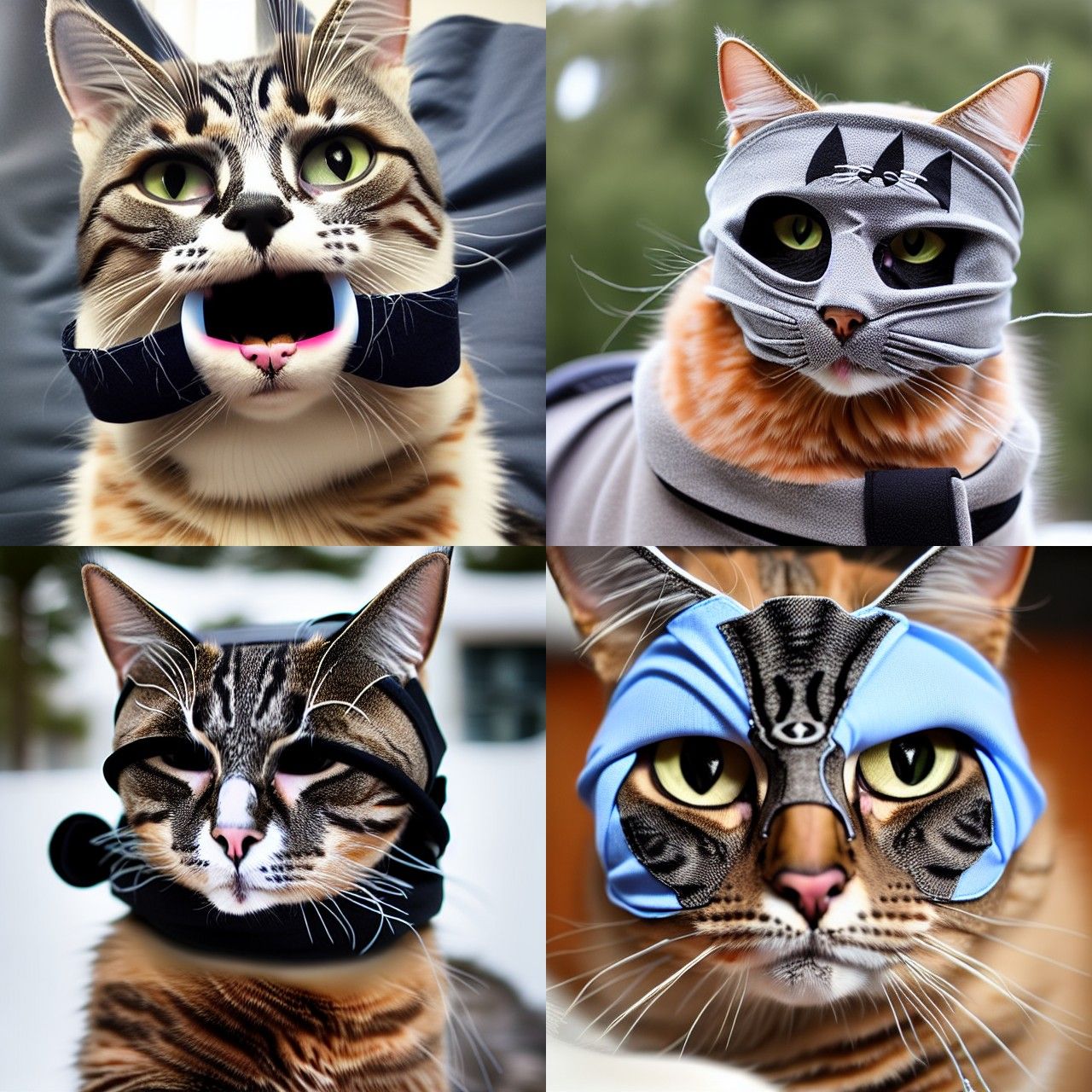 Cat Wearing Ski Mask Generated By AI