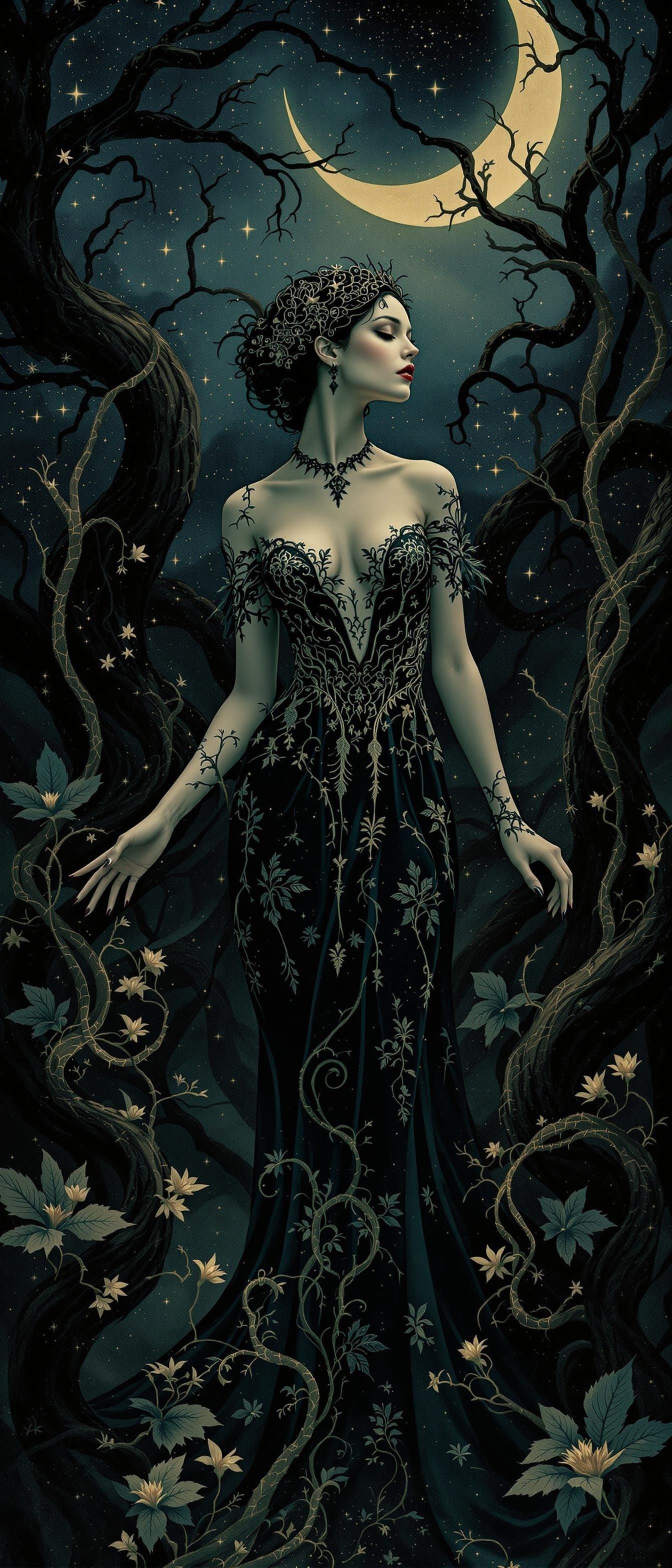 Gothic Dream Queen in Velvet and Lace