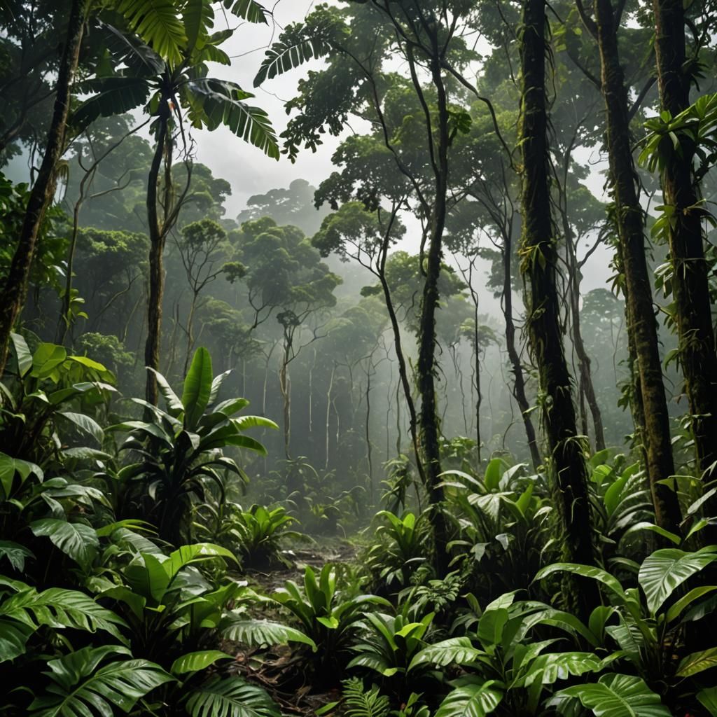 Amazon Jungle Storm: Mystical Forest Scene