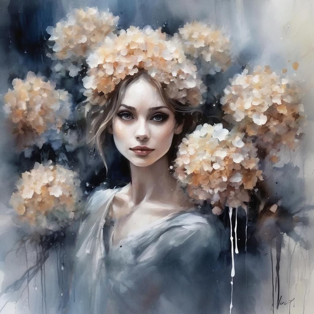 Ballet Dancer with Compass in Painterly Style